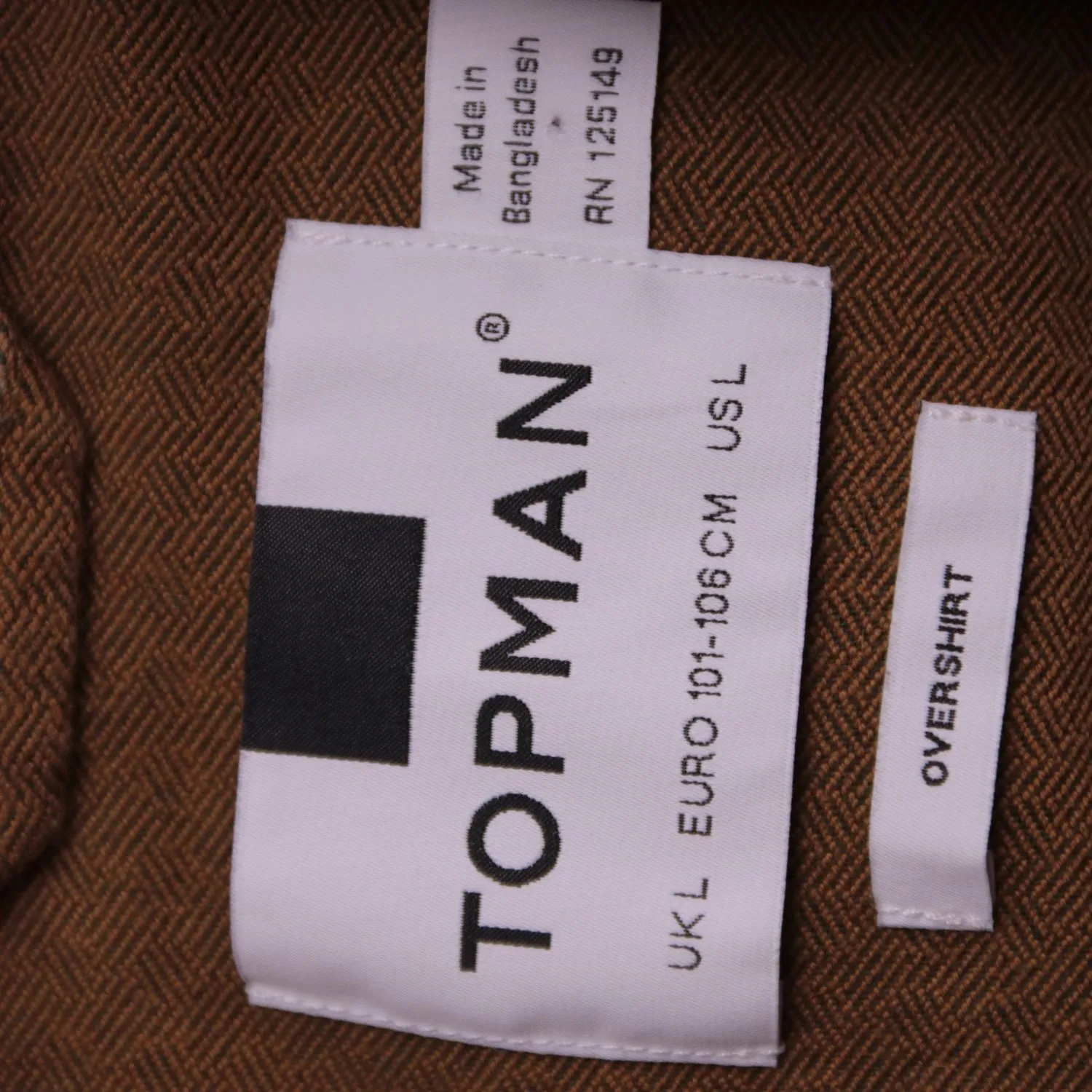 Коричневая куртка TOPMAN из хлопка на молнии, размер 50 (L)