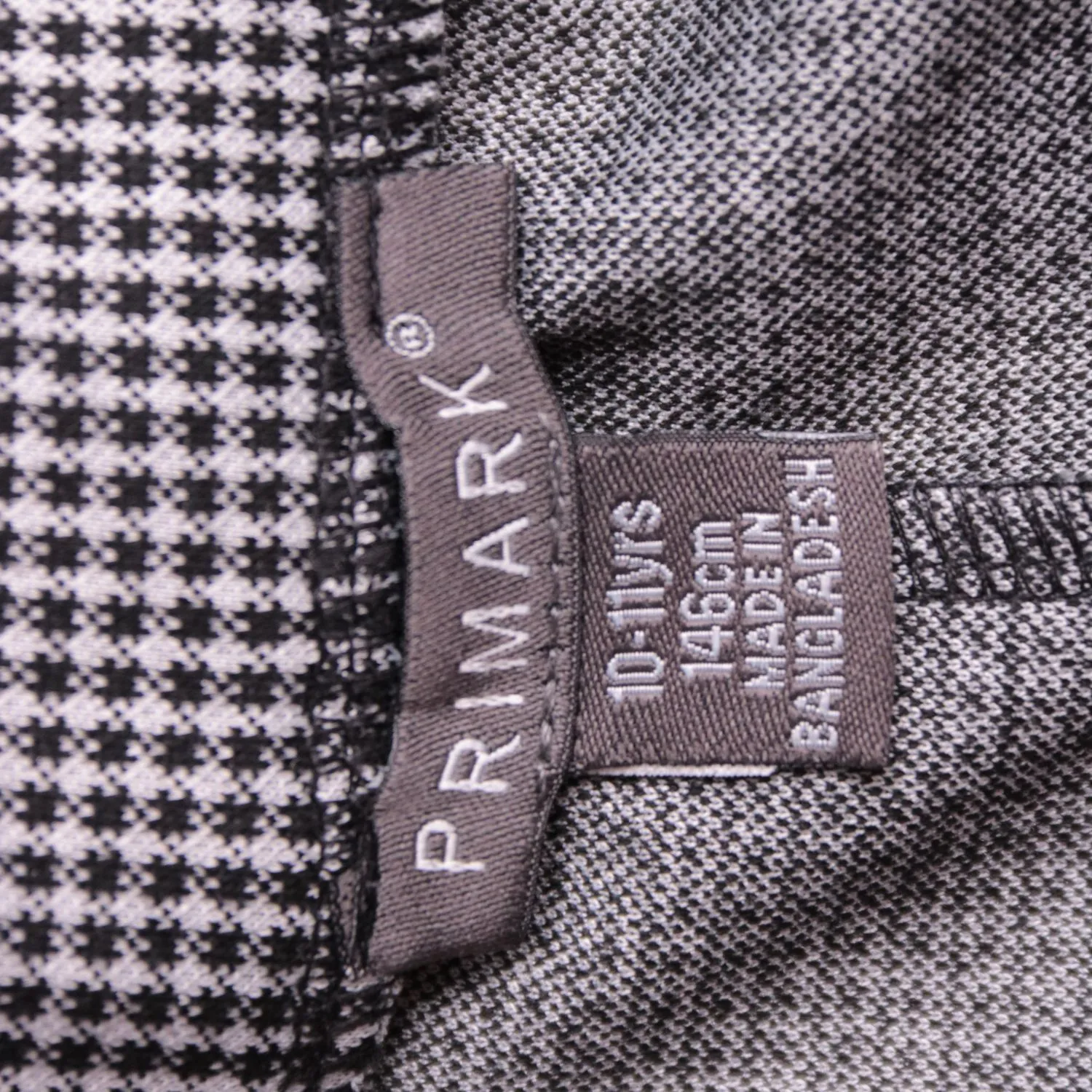 Чёрно-белые брюки Primark в мелкую клетку, размер 146 см (11 лет)