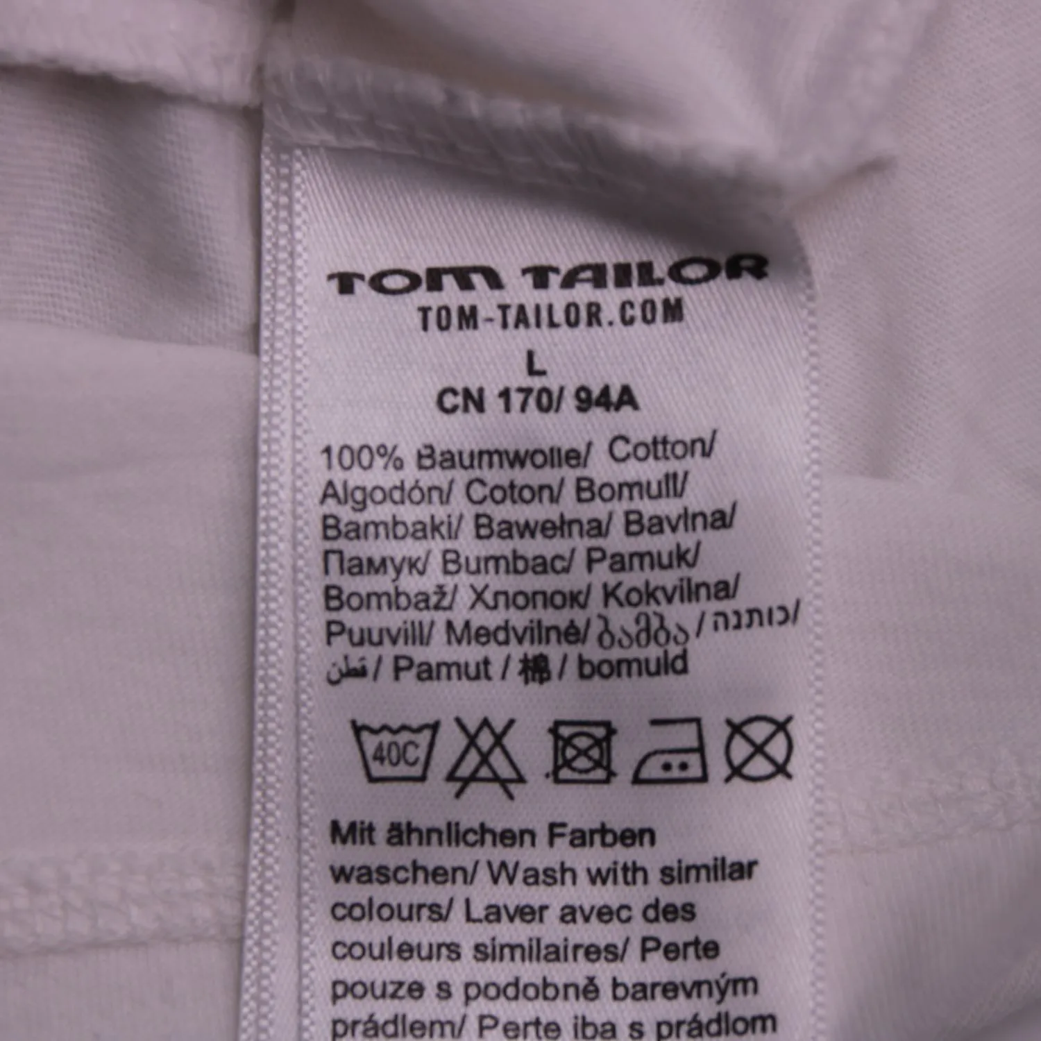 Белая футболка Tom Tailor Polo Team с фламинго, размер 48 (L)