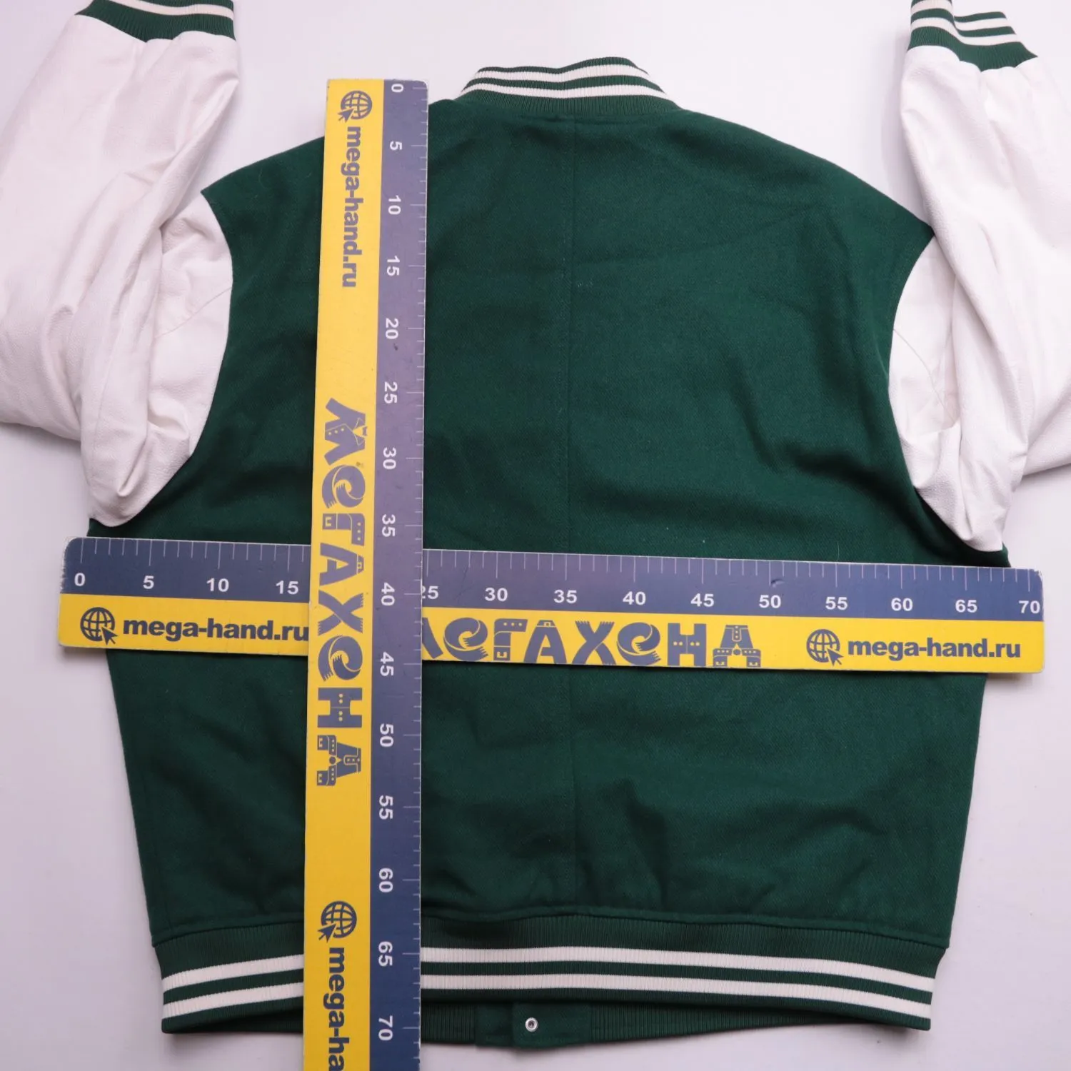 Зелёный бомбер JACK & JONES с белыми рукавами, размер 54 (XL)