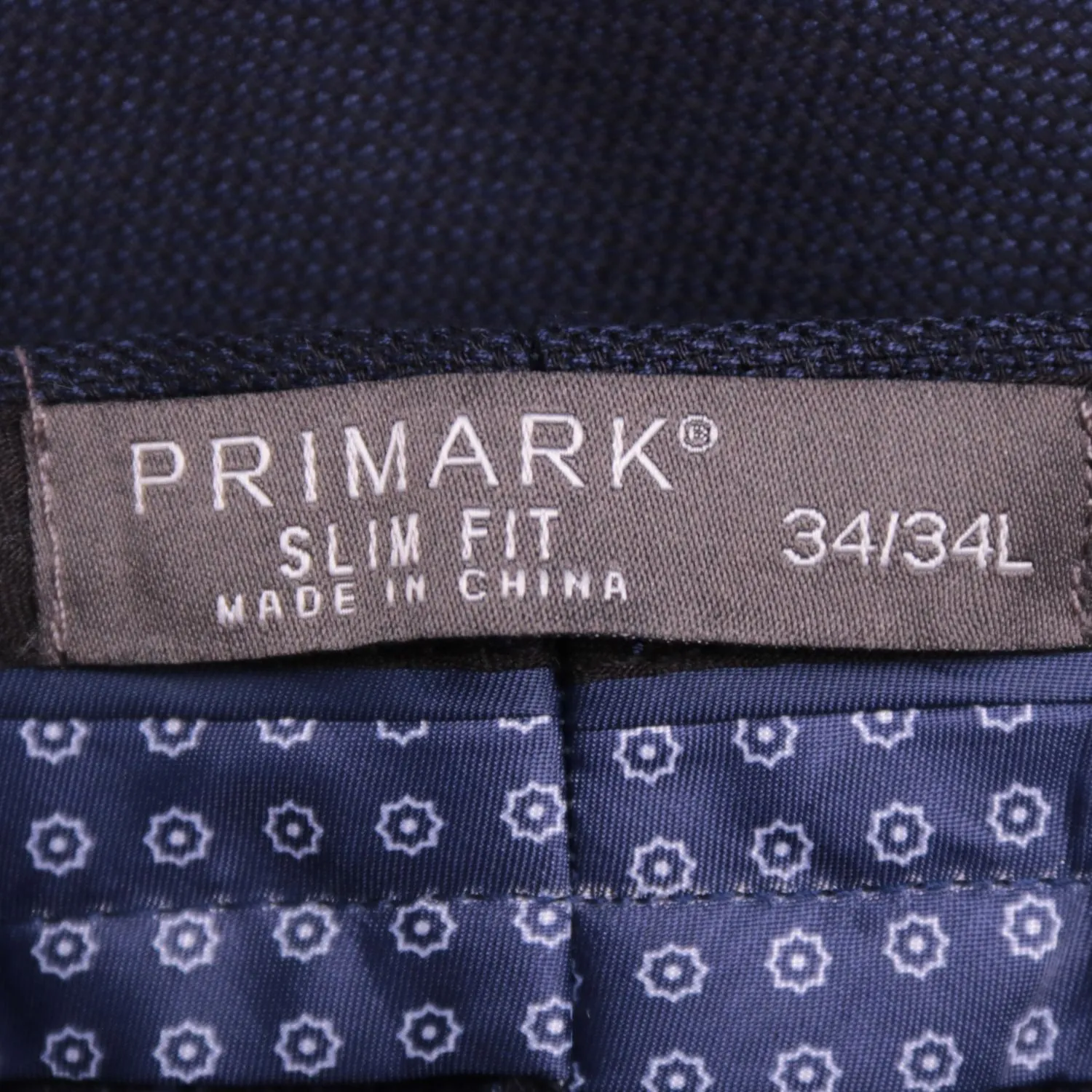 Тёмно-синие брюки Primark зауженного кроя, размер 44 (XS/S)