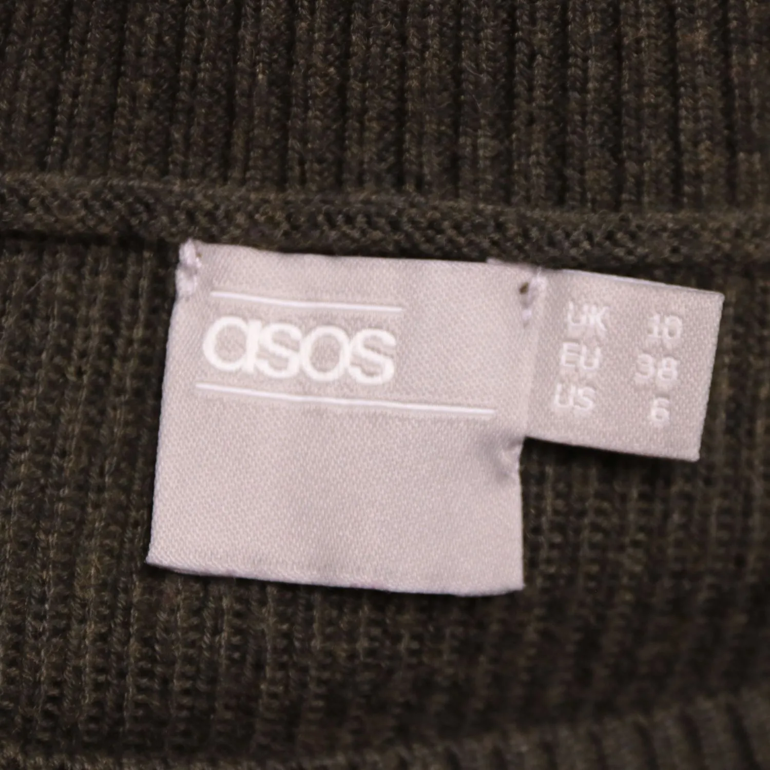 Тёмно-коричневое платье ASOS с длинными рукавами, размер 44 (S/M)
