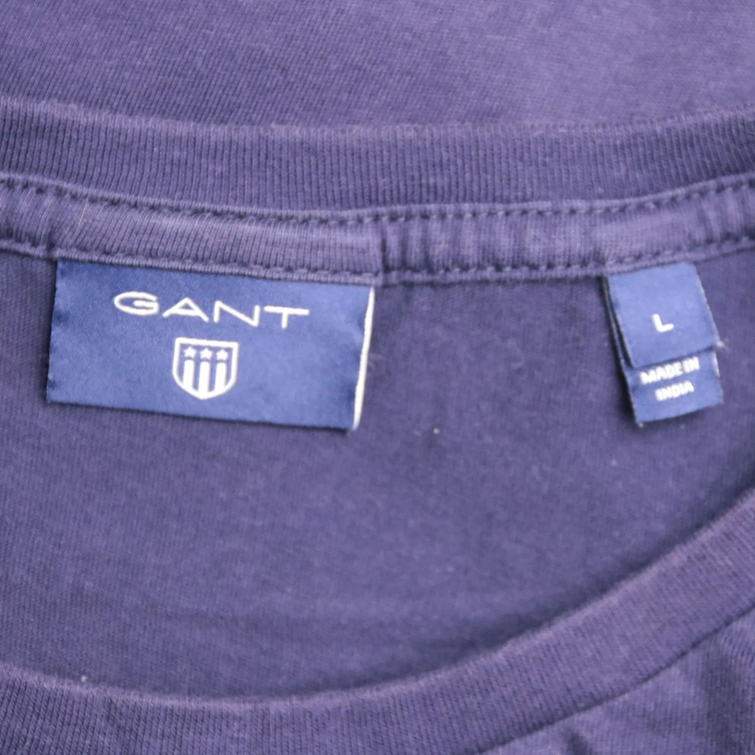 Тёмно-синяя футболка GANT с принтом, размер 50 (L)