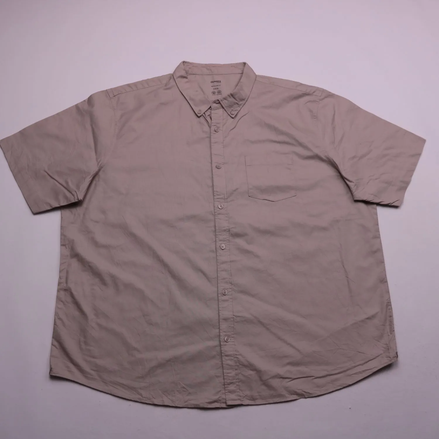 Бежевая рубашка Dunnes Stores с коротким рукавом, размер 60 (3XL)