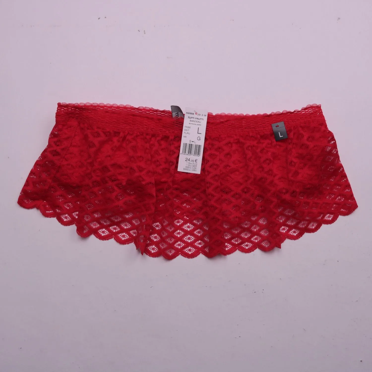 Красные женские трусы Etam из ажурного кружева, размер 48 (L)